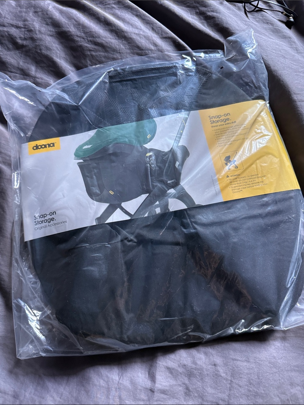 Doona Black Snap-On Stroller Storage Bag
